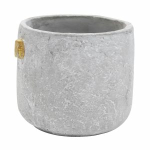 Maceta Cónica Gris Blanca LONSEN 13.5X15 Cm