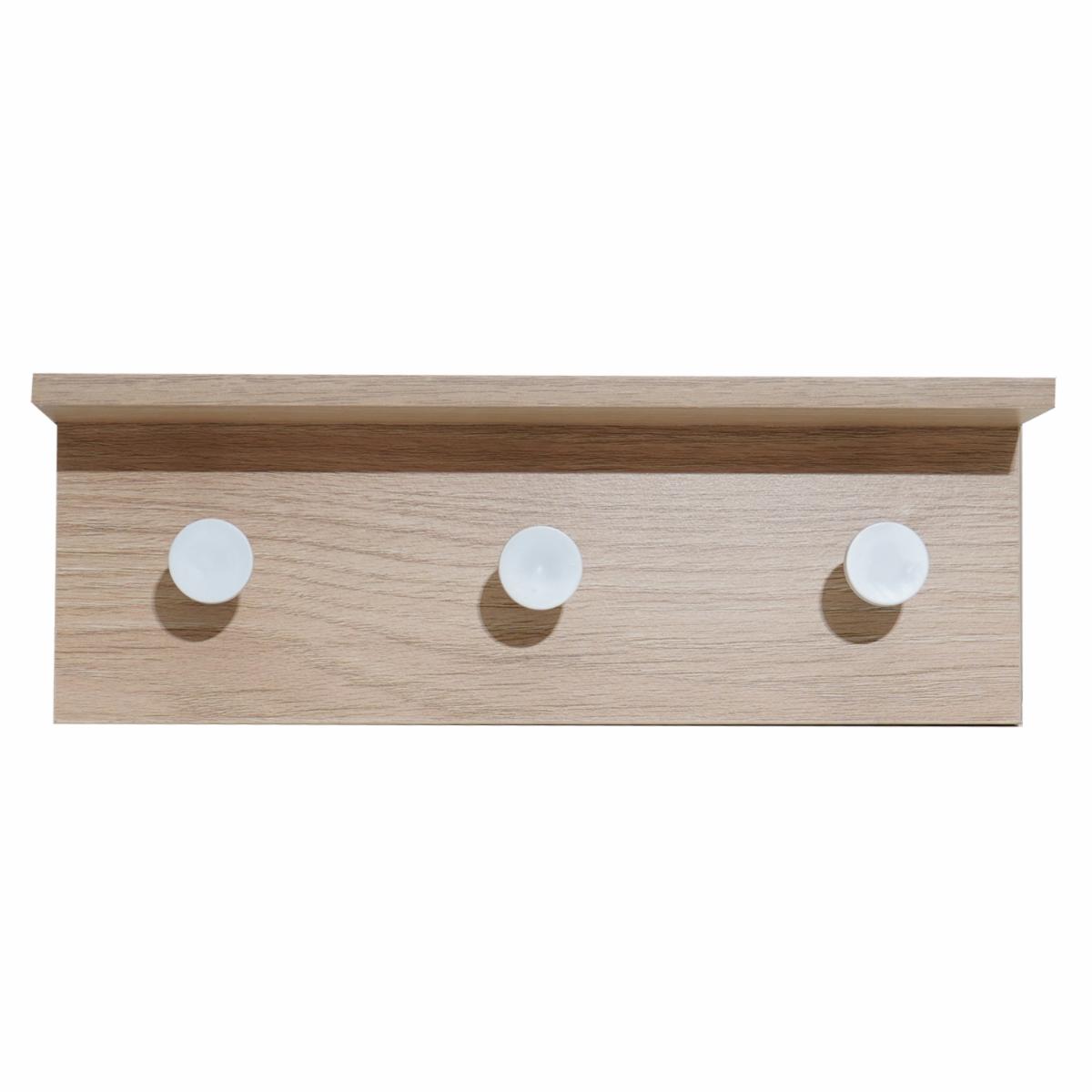 Repisa De Pared Con Ganchos Beige FREE HOME MDF