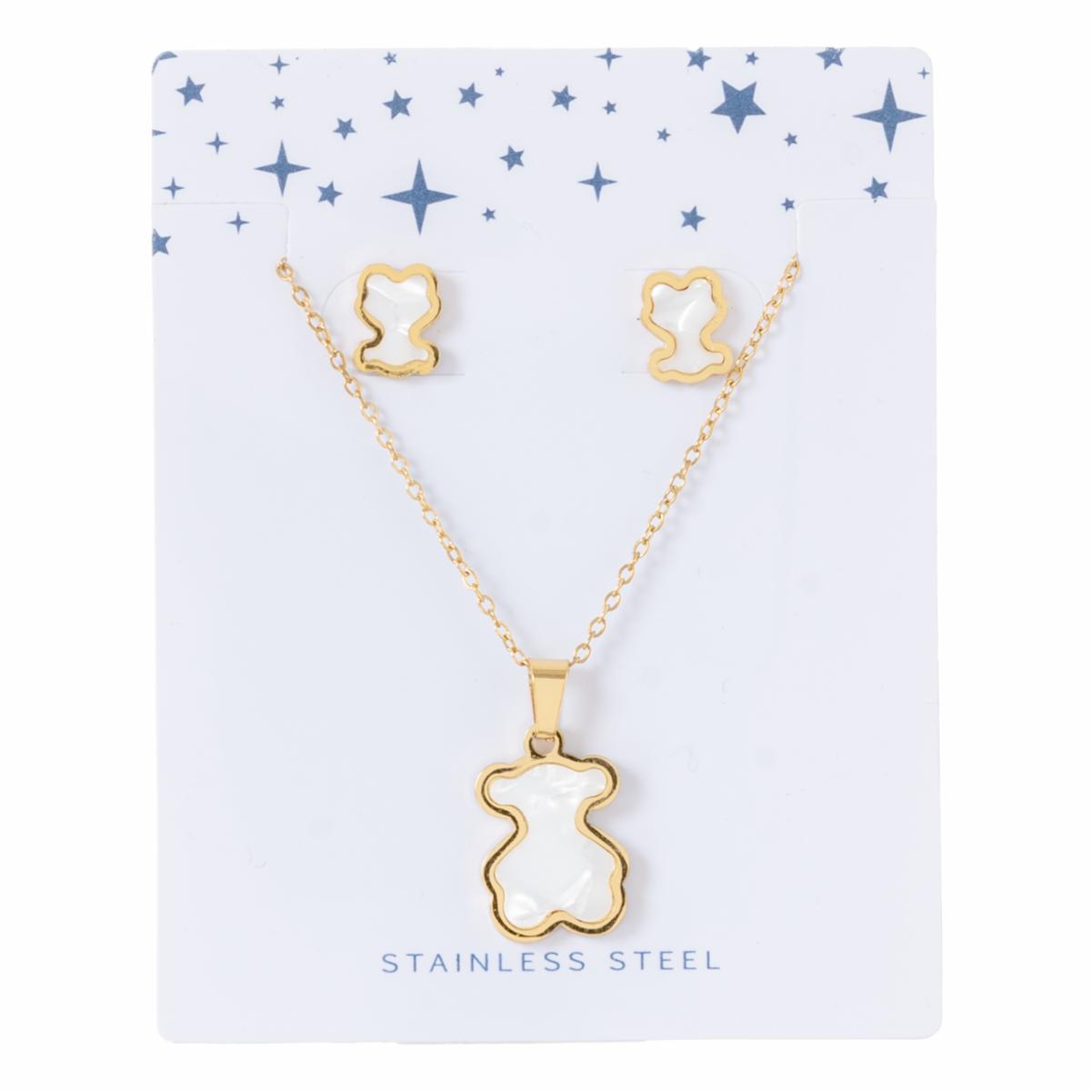 Juego De Bisutería Diseño Osito STAINLESS STEEL 4 Piezas