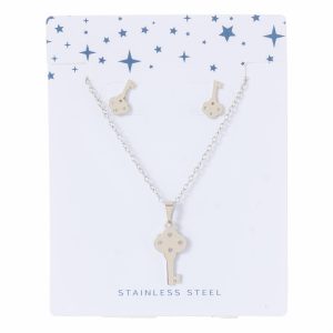 Juego De Bisutería Diseño Llave STAINLESS STEEL 4 Piezas