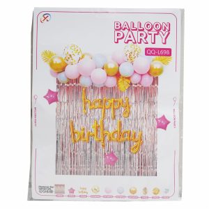 Globos Para Cortina Rosado Y Dorado Cumpleaños BALLOON PARTY X 27 Piezas