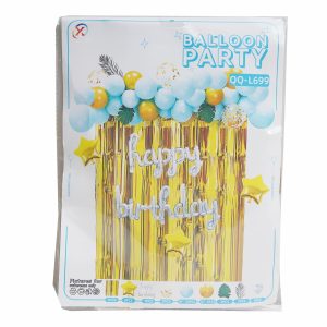 Globos Para Cortina Celeste Y Dorado Cumpleaños BALLOON PARTY X 44 Piezas