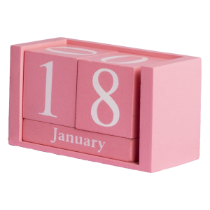 Calendario Decorativo De Madera Rosa SKYLARK 9,5 X 4,3 X 5 Cm