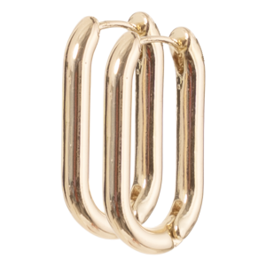 Aretes Para Dama Estilo Argolla Alargada Aleación Dorado Peso 5,4 G SKYLARK 1 Par