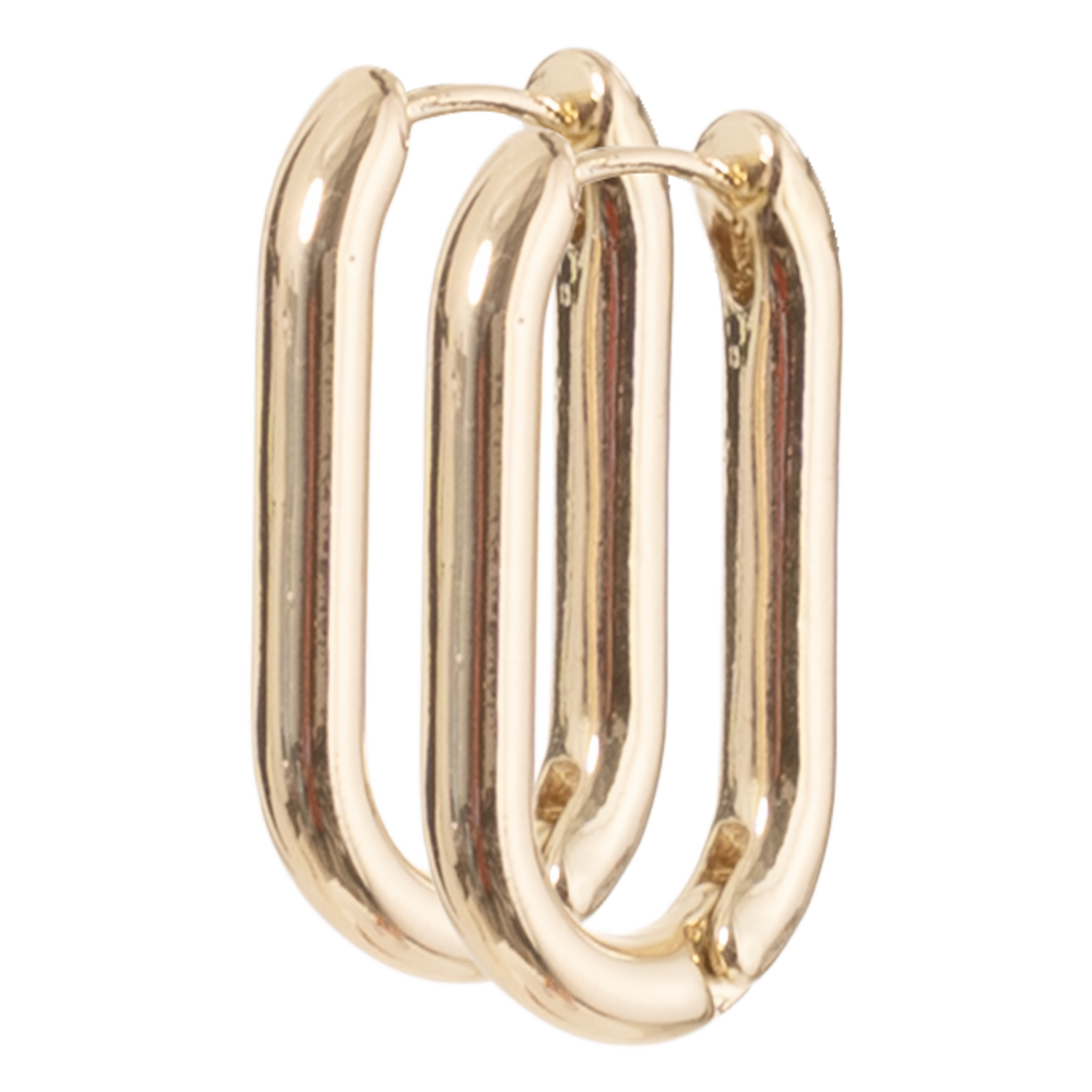 Aretes Para Dama Estilo Argolla Alargada Aleación Dorado Peso 5,4 G SKYLARK 1 Par
