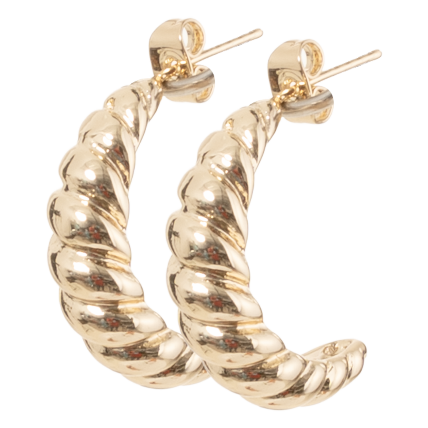 Aretes Estilo Media Luna Tejida Copper Dorado Peso 5,6 G SKYLARK 1 Par