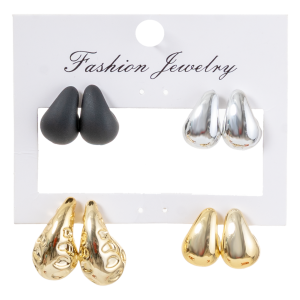 Aretes Para Dama Estilo Gotas De Agua Set SKYLARK X 4 Piezas