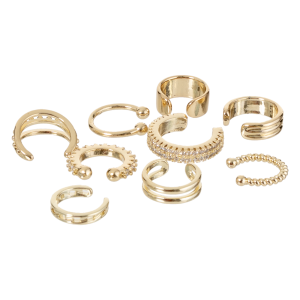 Aretes Estilo Clips Dorado SKYLARK X 9 Piezas