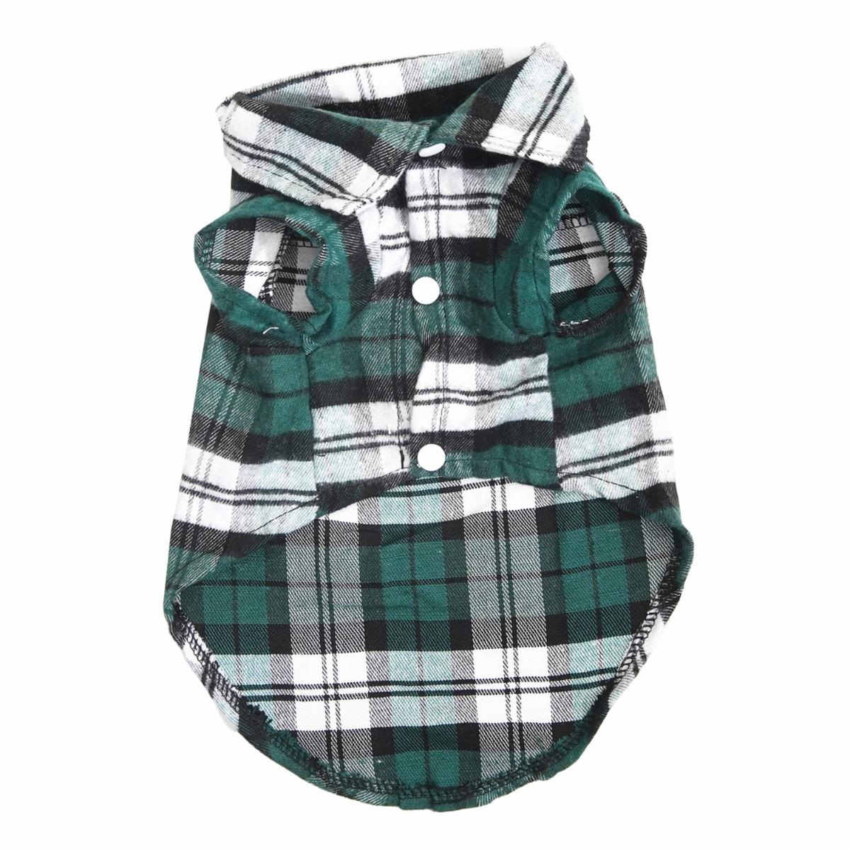Camisa De Perro Cuadros Azul DADAGOU Talla Mediano