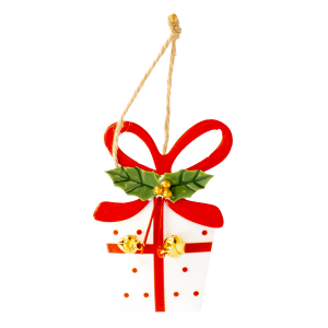 Colgante Navideño Para Árbol Regalo Metálico JOY 9.5X6 Cm