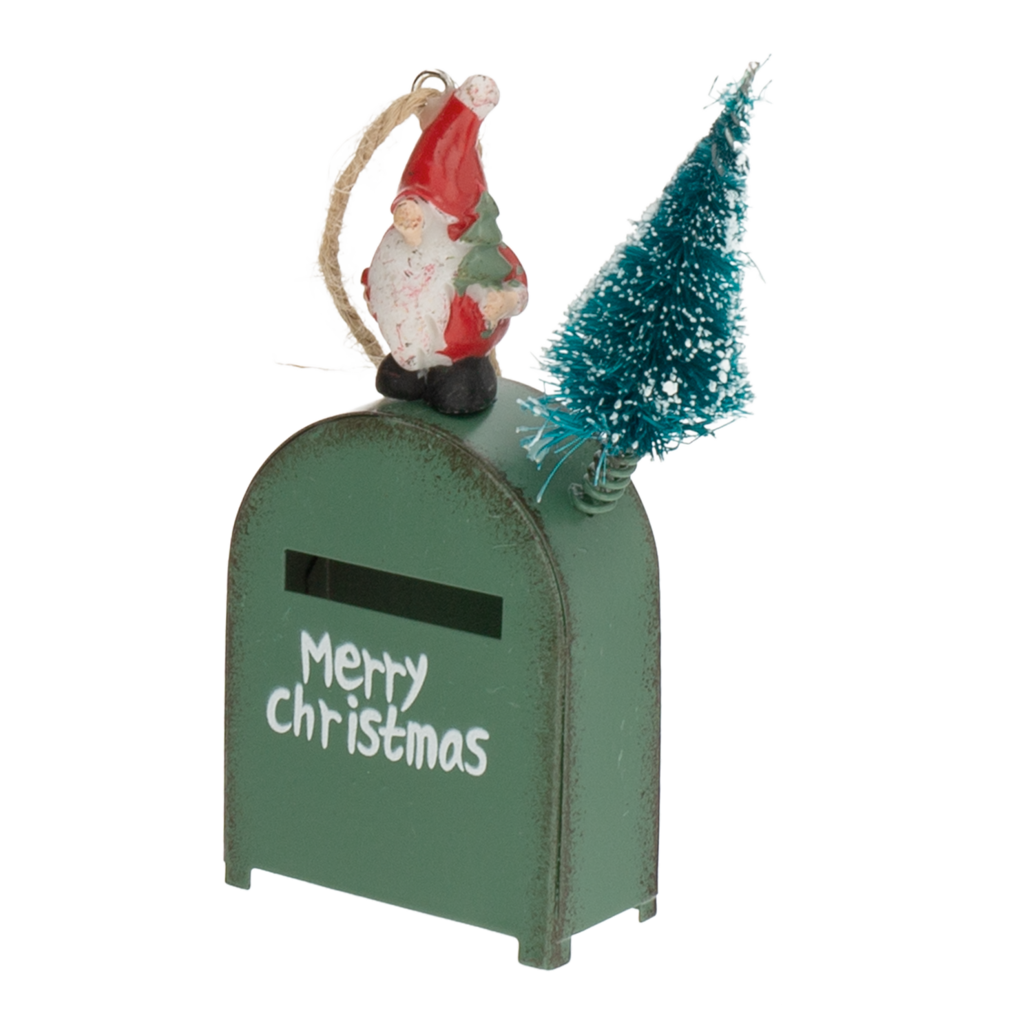 Colgante Navideño Buzón De Metal Blanco Verde Rojo JOY 11X6.5X4 CM - Image 2