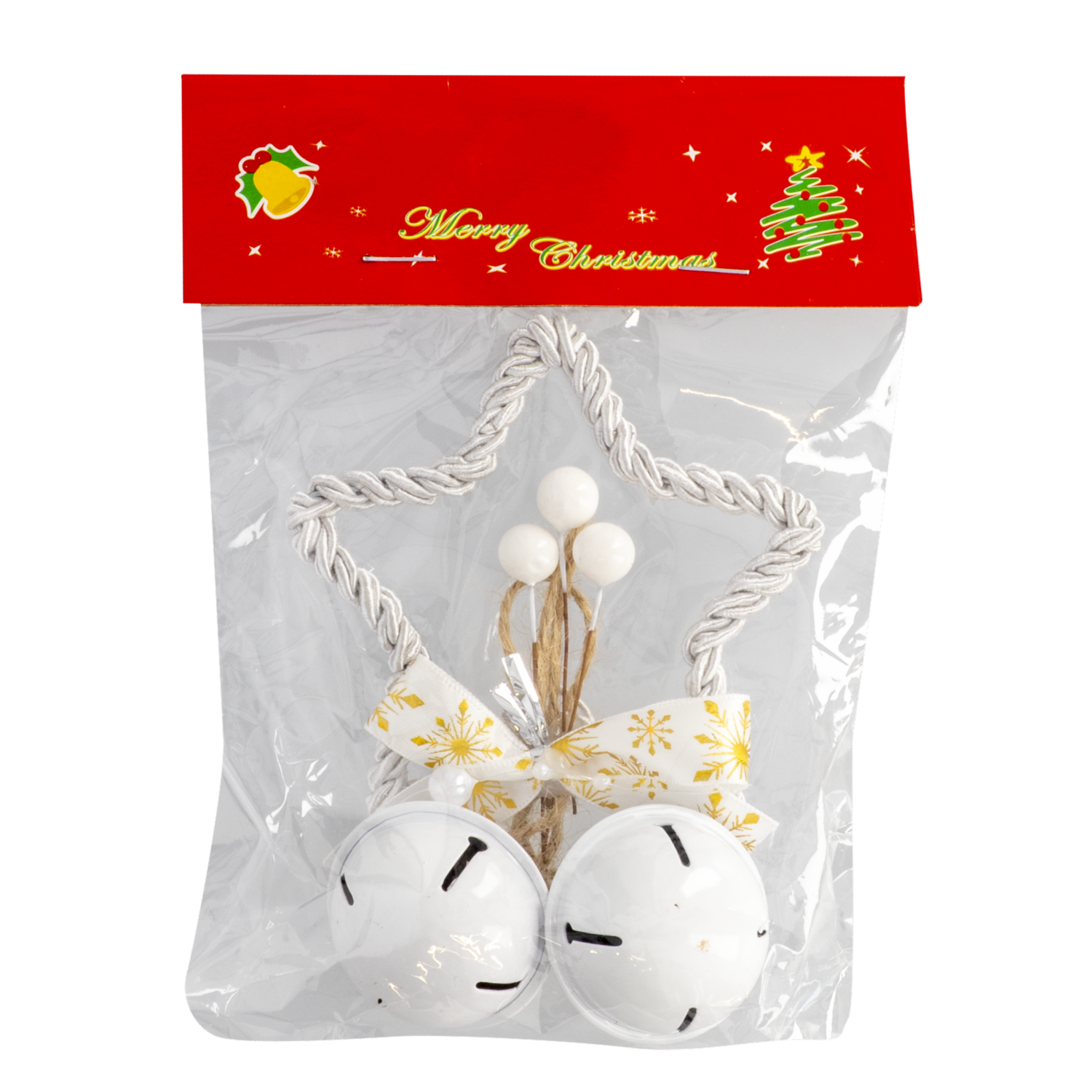 Estrella Navideña Decorativa Con Campanas JOY 15X10X4 Cm