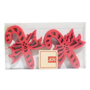 Adorno Navideño Colgante Bastón De Caramelo Rojo Set JOY X 3 Piezas