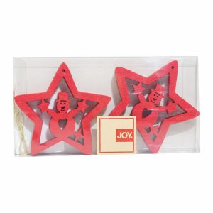 Adorno Navideño Colgante Muñeco De Nieve Rojo Set JOY X 3 Piezas