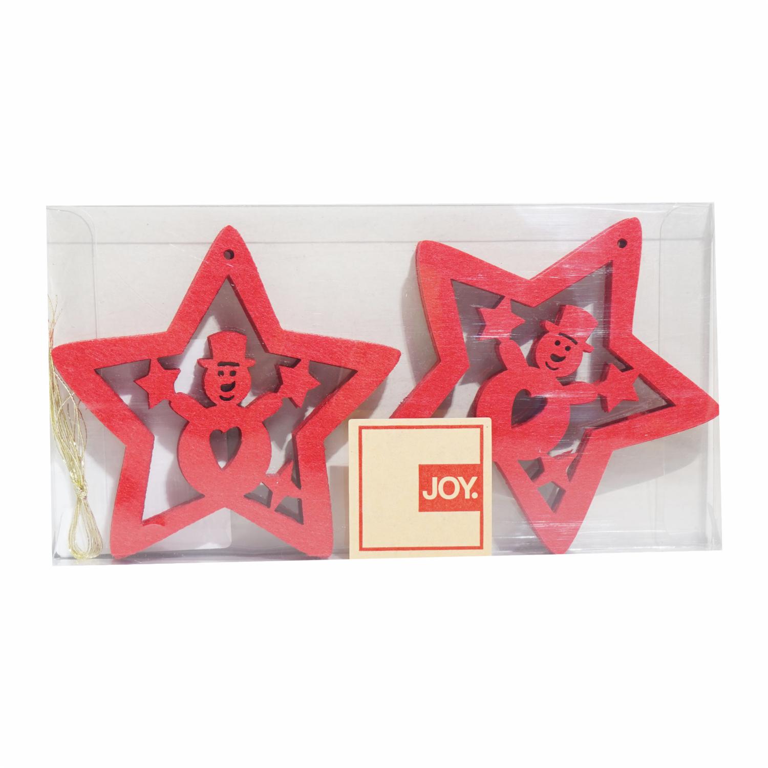 Adorno Navideño Colgante Muñeco De Nieve Rojo Set JOY X 3 Piezas