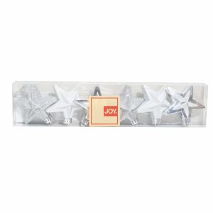 Adornos Navideños Colgantes Estrella Plata Set JOY
