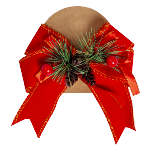 Lazo Navideño Con Pino Rojo JOY 13 Cm