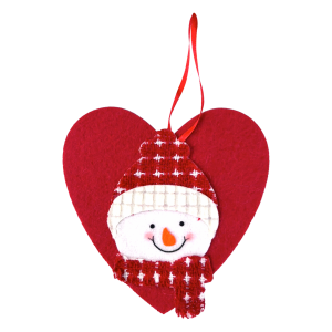 Colgante Navideño Corazon Rojo Con Muñeco De Nieve JOY 12.5 Cm
