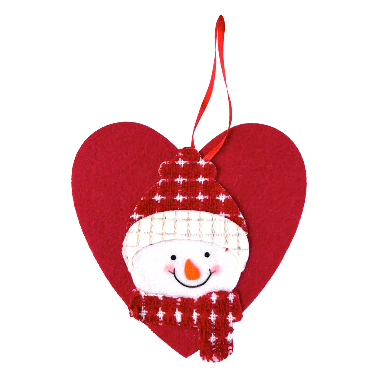Colgante Navideño Corazon Rojo Con Muñeco De Nieve JOY 12.5 Cm