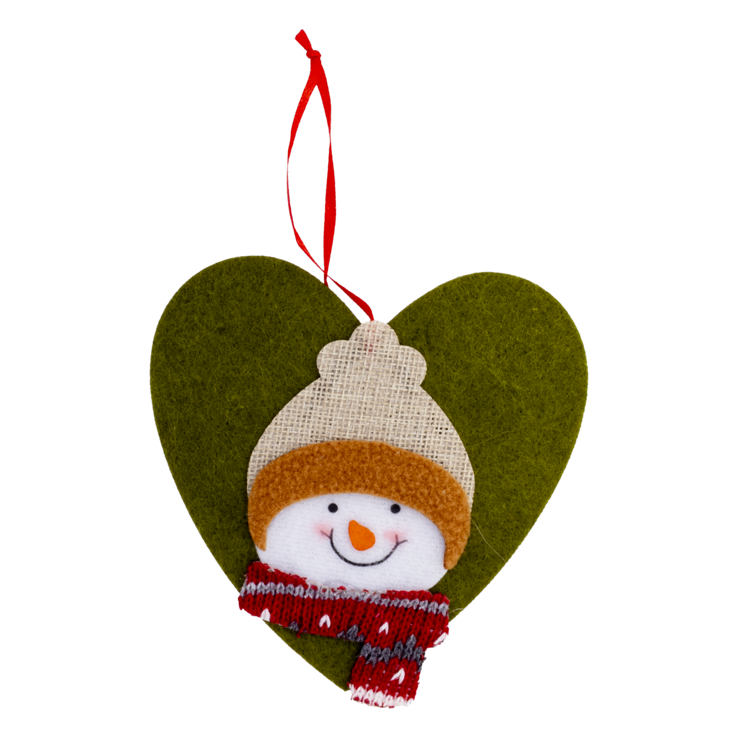 Colgante Navideño Corazón Negro Con Muñeco De Nieve JOY 12.5 CM