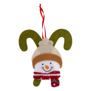 Colgante Navideño Bastón De Caramelo Muñeco De Nieve JOY 12.5 CM