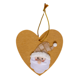 Colgante Navideño Diseño Corazón Papá Noel Naranja JOY 12,5 Cm