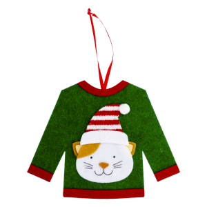 Colgante Navideño Buzo  Gato JOY 12.5 CM