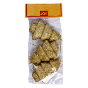 Colgante Árbol De Navidad Dorado Set JOY 3 Piezas