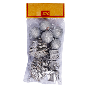 Colgante Para Árbol De Navidad Surtido Plata Set JOY 10 Piezas