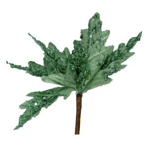 Flor Artificial Poinsettia Escarchada JOY 19 Cm