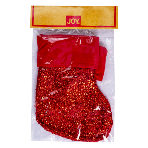 Adorno Botas Navideñas Escarcha Rojo Set JOY 2 Piezas