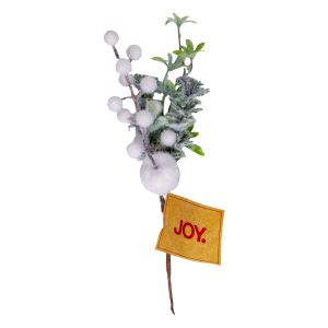 Pick Navideño Berry Con Nieve Blanco JOY 25 Cm