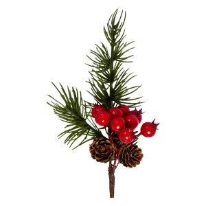 Pick Navideño Berries Blanco JOY 25 Cm