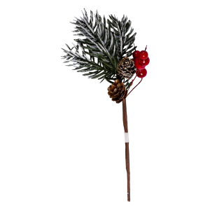 Pick Navideño Pinos Y Berries JOY 25 Cm