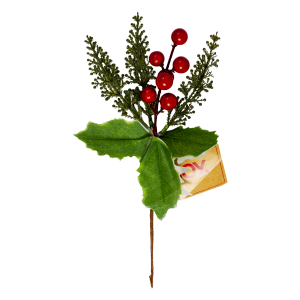Pick Navideño Berry Con Nieve JOY 25 Cm