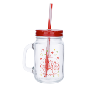 Jarro Diseño Cristal Con Sorbete Navidad Roja JOY 1 Pieza