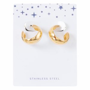 Aretes Acero Inoxidable Dorado TECNO STEEL 2 Piezas