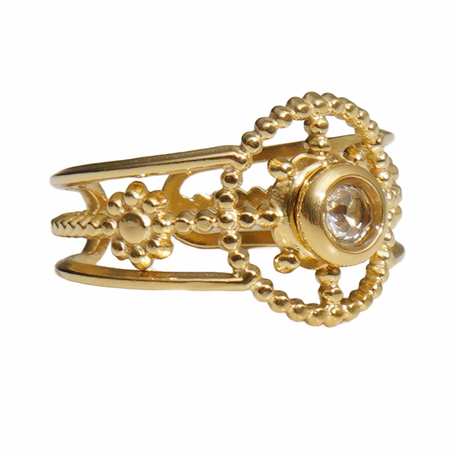 Anillo Acero Inoxidable Tallas Surtidas Con Brillo Dorado TECNO STEEL 1 Pieza