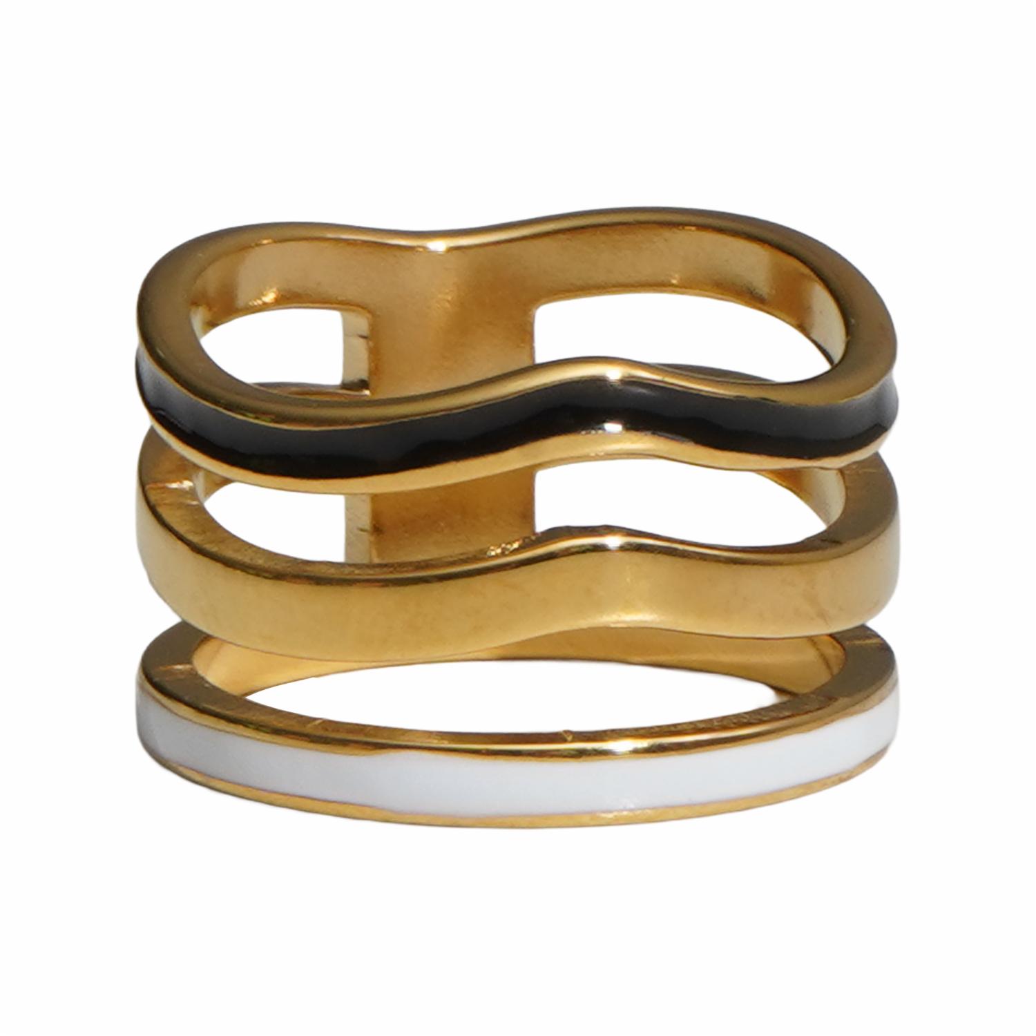 Anillo Acero Inoxidable Tallas Surtidas Blanco Dorado Y Negro TECNO STEEL 1 Pieza