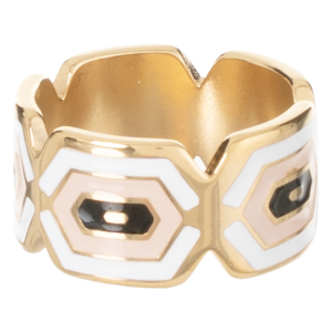 Anillo Acero Inoxidable Tallas Surtidas Rosado, Blanco Y Negro TECNO STEEL 1 Pieza
