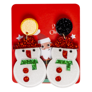 Aretes Diseño Muñeco De Nieve JOY 2 Piezas