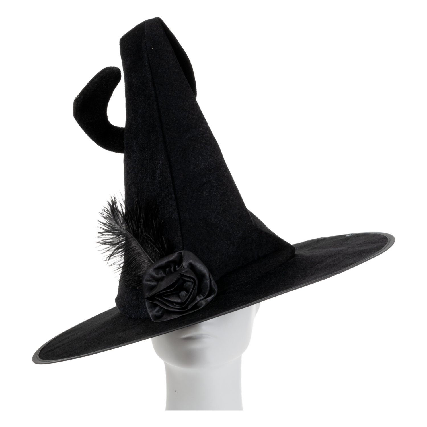 Disfraz Sombrero De Bruja Rosa Y Negro FENG HAO FU SHI 43 X 39 Cm