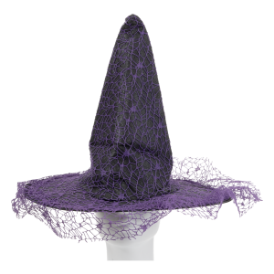 Disfraz Sombrero De Bruja Malla Morado FENG HAO FU SHI 39 X 35 Cm