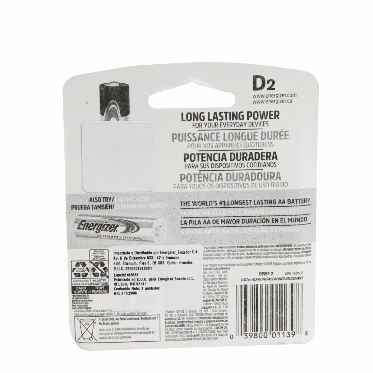 Pilas D ENERGIZER X 2 Uds - Image 2