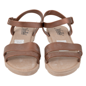 Sandalias Flat Con Tiras Color Cobre XIRELLA