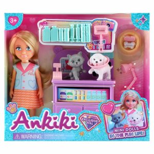 Mini Muñeca Con Perro ANLILY De Paseo