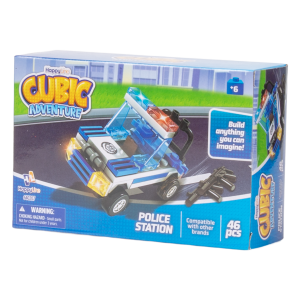 Bloques De Armar Vehículo Policial CUBIC ADVENTURE 44 Piezas