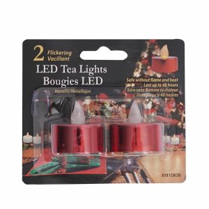 Velas Led Parpadeantes Acabado Metálico LPS X 2 Uds
