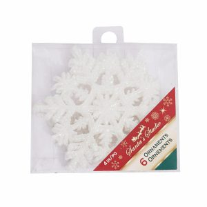 Decoración Navideña De Copo De Nieve Escarchado LPS X 6 Uds