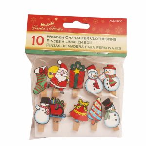 Pinzas Para Ropa De Personajes Navideños LPS 10 Uds